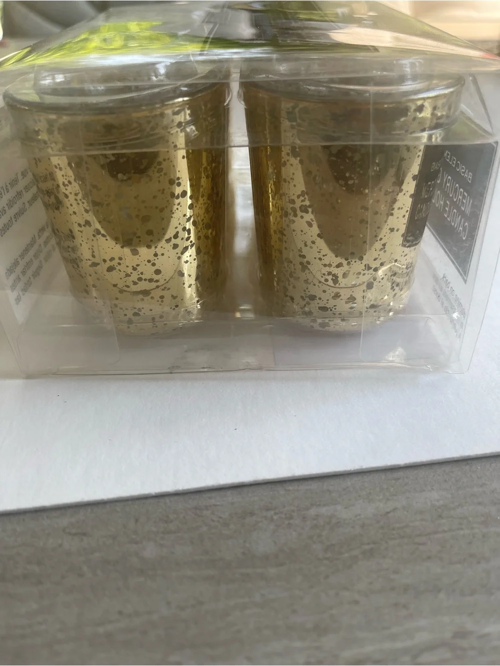 Ashland Gold Speckled Mercury Glass Candle Holders